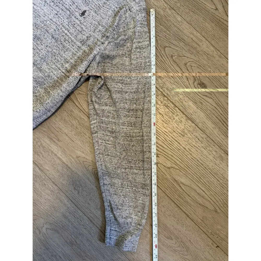 Polo Ralph Lauren Sweater Mens L Grey 100% Cotton Crewneck Knit Pullover